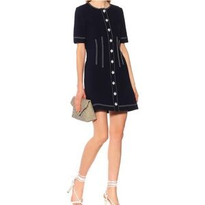 Veronica Beard Mikel Contrast Stitch Dress 10
